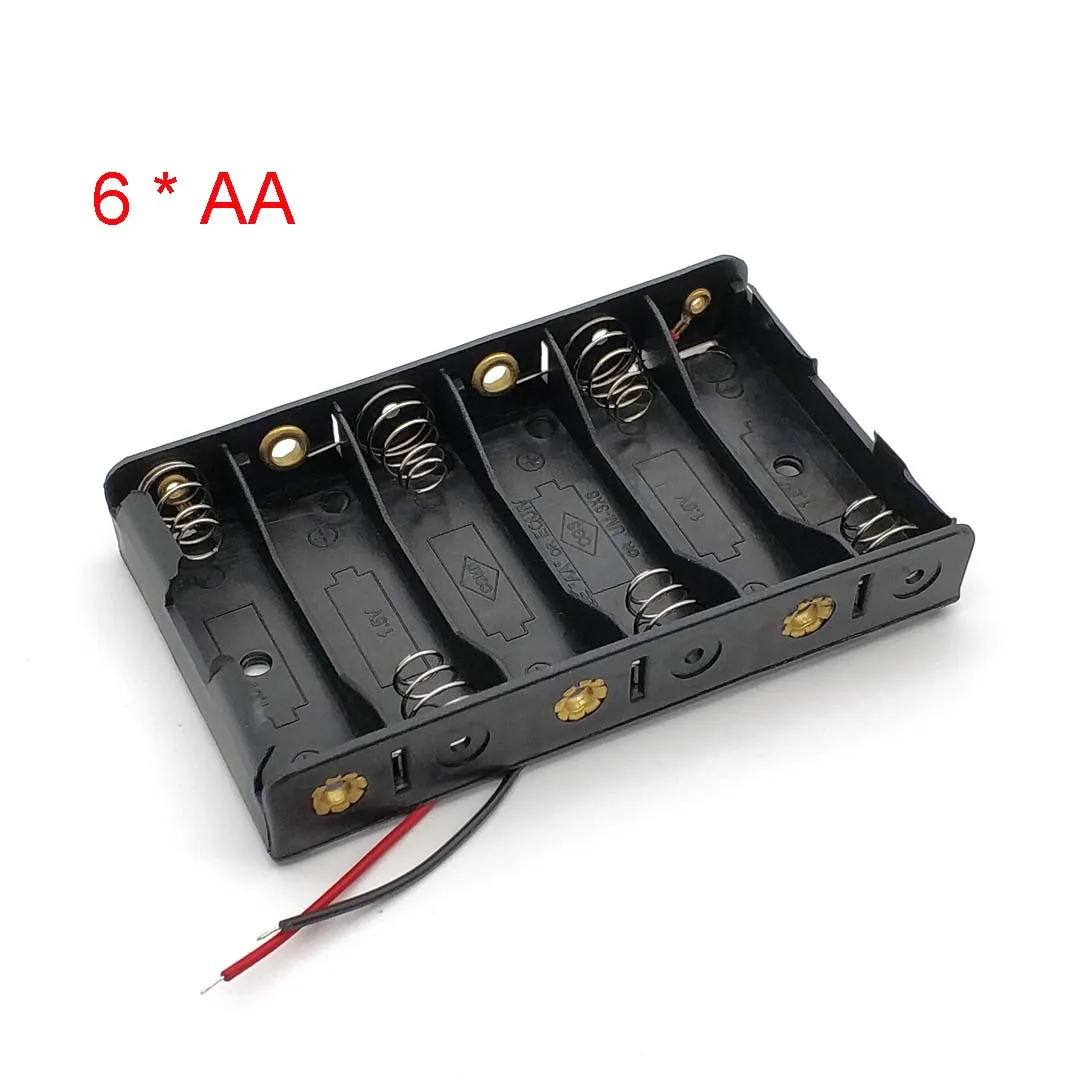 AA Power Bank Case 6 * AA Battery Holder Storage Box 6 Slot AAA Rechargeable Batteries Container 9V