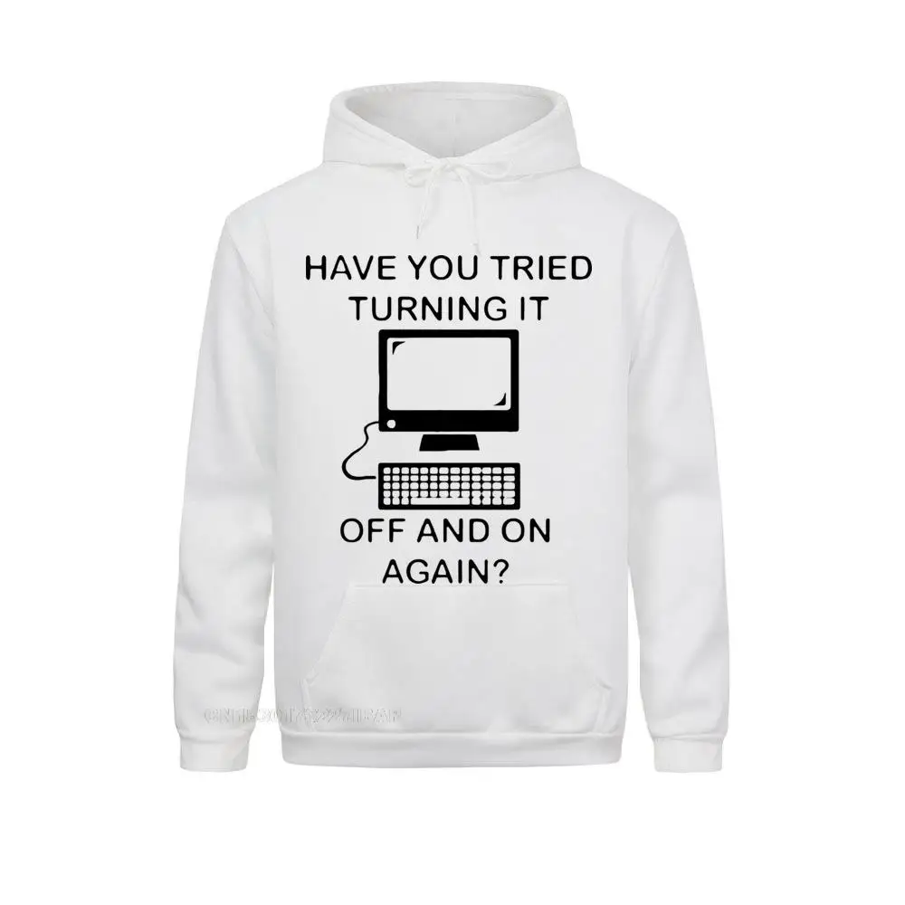 Compture Programmer Hooded Pullover Have You Tried Turning It Off And On Again Code Funny Men's Harajuku Hoodies Premium Clothes