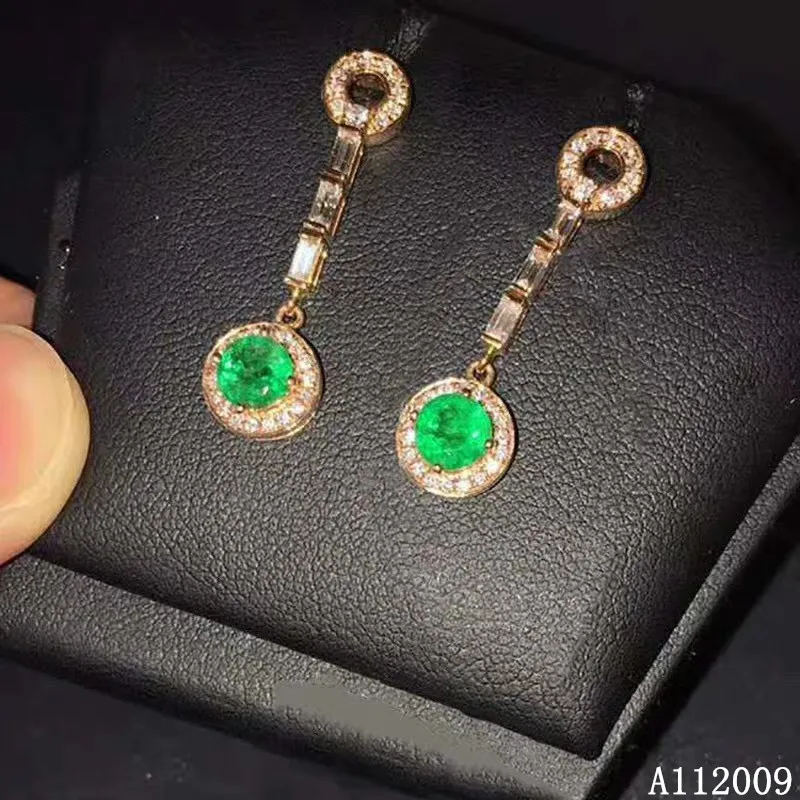 

KJJEAXCMY fine jewelry 925 sterling silver inlaid natural emerald ear studs exquisite ladies earrings support test hot selling