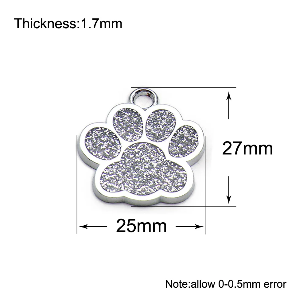 Wholesale 100Pcs Paw Pendant Dog ID Tag Custom Dog Plate Personalized Engraved Puppy ID Collar Tags Paw Pet Accessories For Dogs