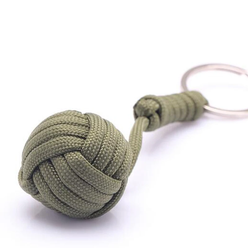 Outdoor First Aid Security Protection Monkey Fist Steel Ball For Girl Bearing Self Defense Survival Keychain Broken Window Help