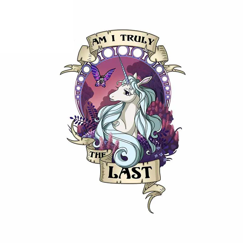 Am I Turly Last Unicorn Cartoon Car Sticker Vinyl Auto Accessories Car Window Car Styling Decal PVC 13cm*9cm Cover Scratches