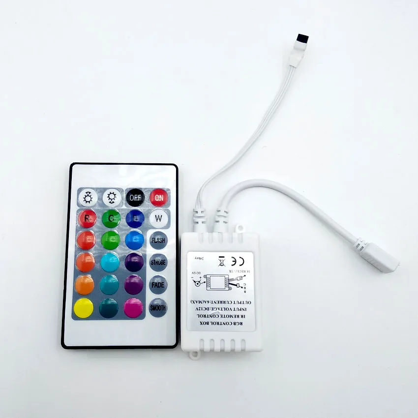 24 Keys Wireless RGB LED Light Controller Ir Remote 12V Dimmer for LED Strip Connector