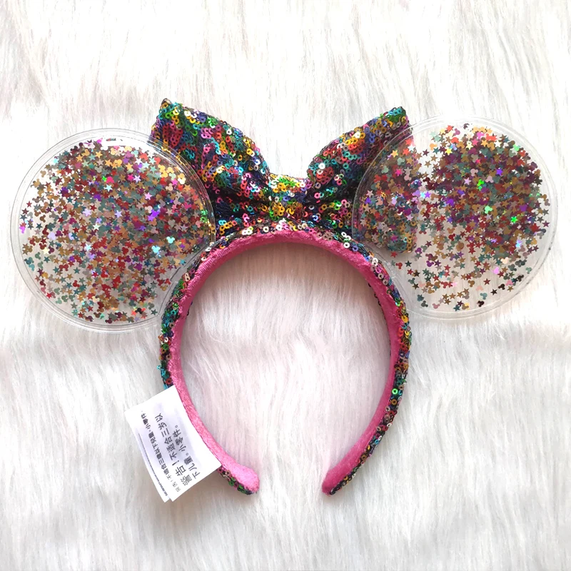 2020 New Disney Air Cushion Sequins Mickey Mouse Headband Disneyland Minnie Ears Headwear Beauty Toys Cosplay Party Decoration