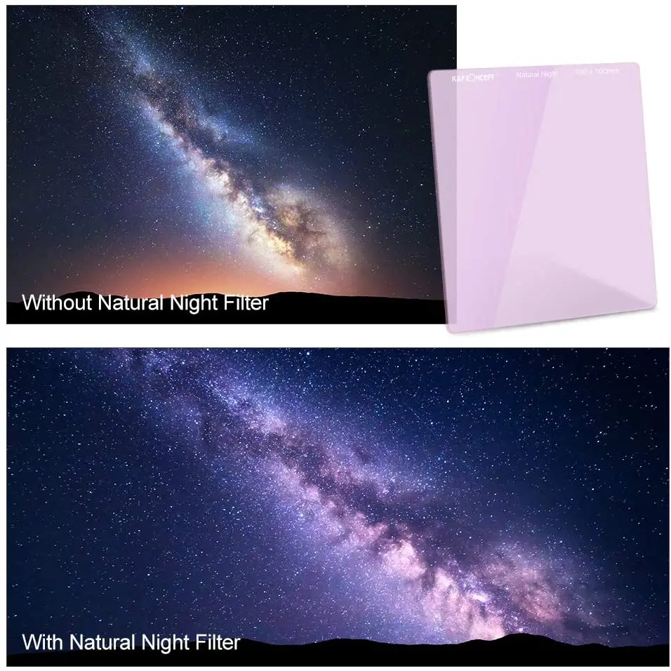 K&F Concept Natual Night Filter Light Pollution Filter for Night Photography Sky/Star Astrophotography Waterproof+Oil Resistant