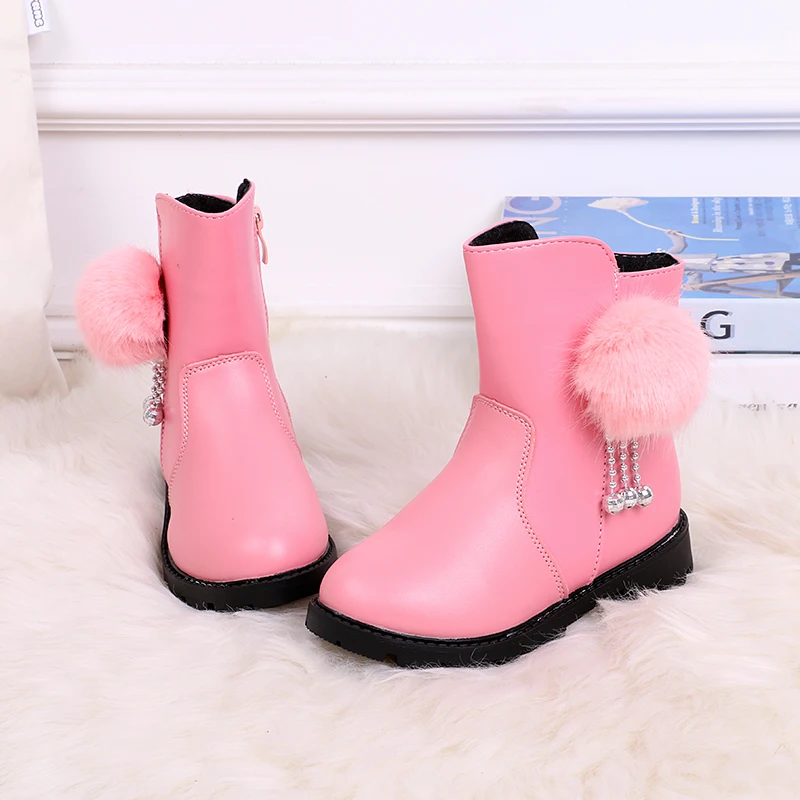 2019 New Big Kids Fashion Boots Warm Children Shoes Girls Winter Shoes Princess Snow Boots 4 5 6 7 8 9 10 11 12 13 Year Old