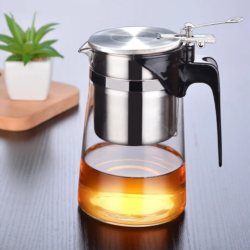 

750Ml Glass Teapot Heat Resistant With 304 stainless steel Tea Infuser Filter for oolong green and black and pu erh tea