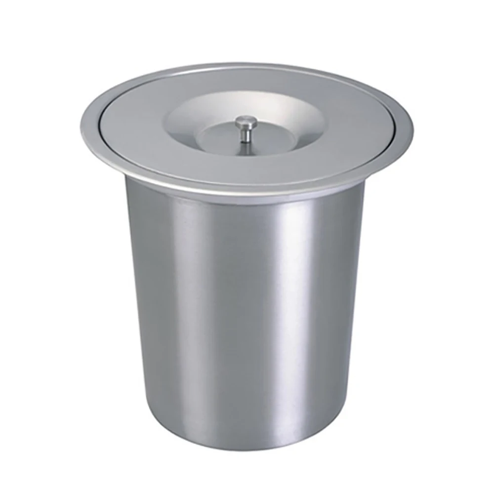 

8L Kitchen Cabinet Countertop Built-In Stainless Steel Trash Can Flush Recessed Dustbin Eco-Friendly Hidden Embedded Trash Bin