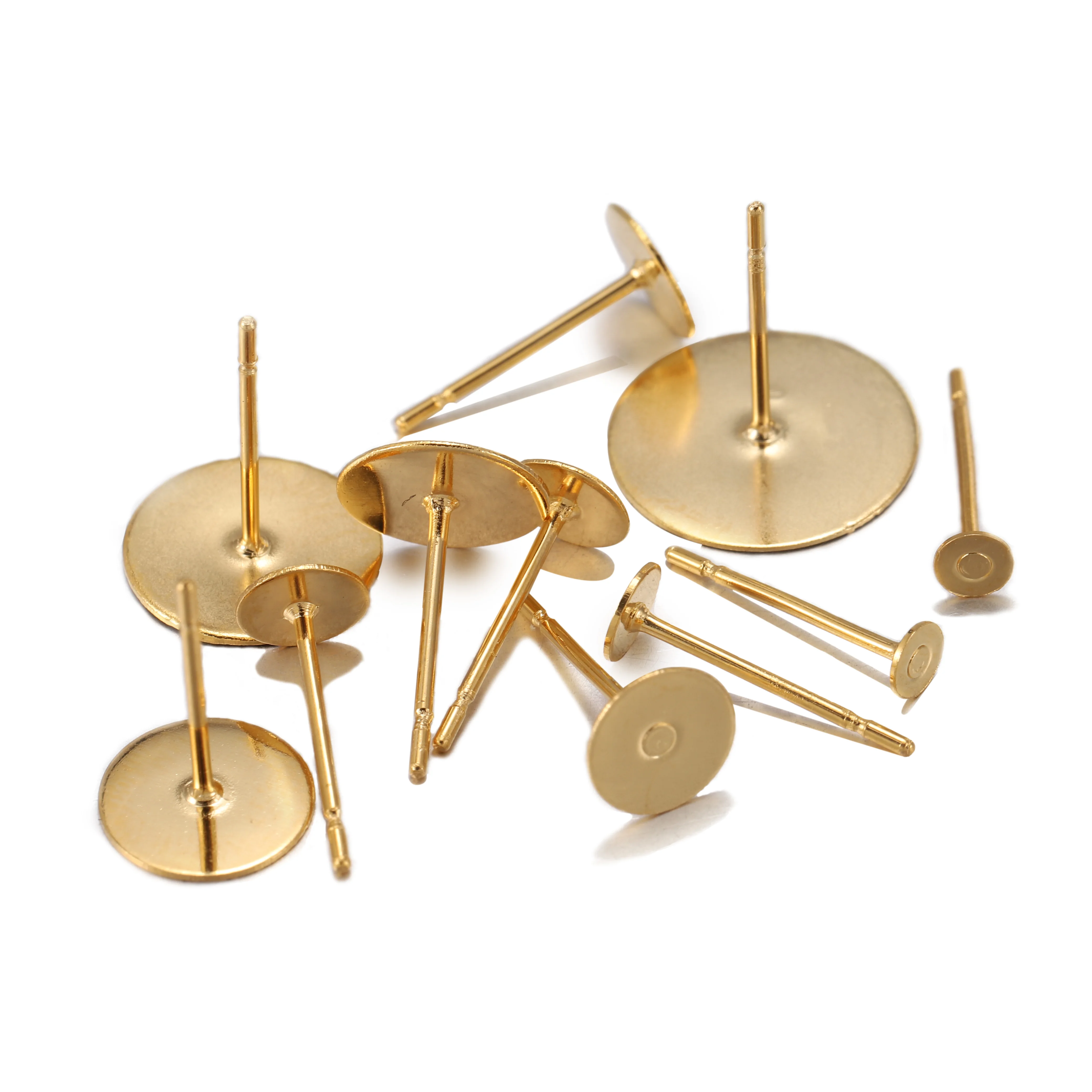20-100 teile/los Gold Edelstahl Blank Post Ohrring Bolzen Basis Pins Mit Ohrring Stecker Erkenntnisse Ohr Zurück Für DIY Schmuck Machen – Detail 17