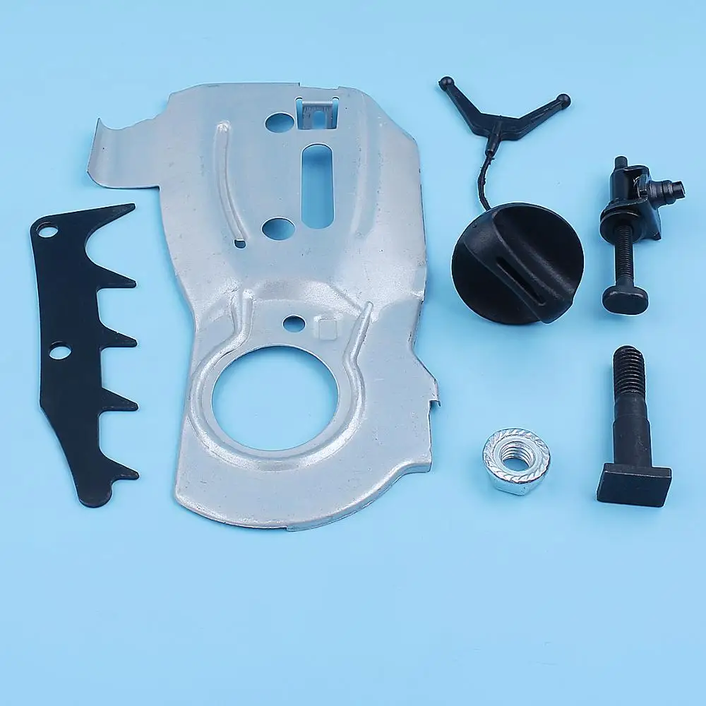 체인 텐셔너 조절기 오일 캡 바 가이드 플레이트 너트 키트, Husqvarna 350 345 340 Jonsered 2141 2145 2150 체인톱 교체 부품