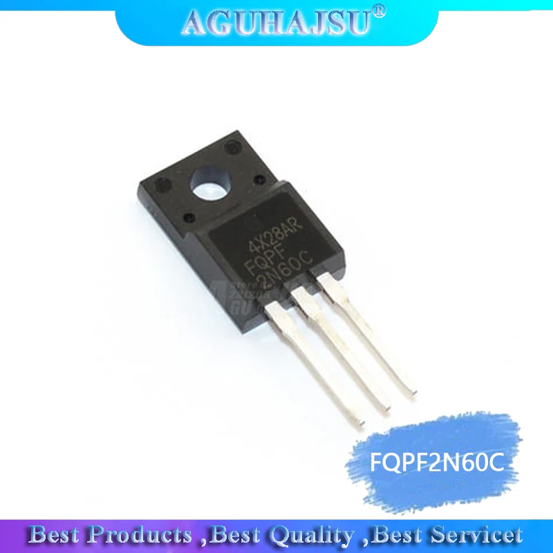 10pcs  FQPF2N60C 2N60C 2N60 600V 2A MOSFET N-Channel transistor TO-220F new original