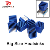 3DSWAY 3D Printer Parts 4pcs/lot Stepper Motor Driver Heat sinks Cooling Block Heatsink for TMC2100 LV8729 DRV8825 Drive Modules