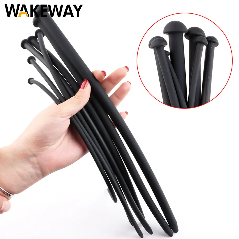 WAKEWAY Urethral Silicone Plug Trainer Dilator Sounds Catheter Stretching Tube Extra Long