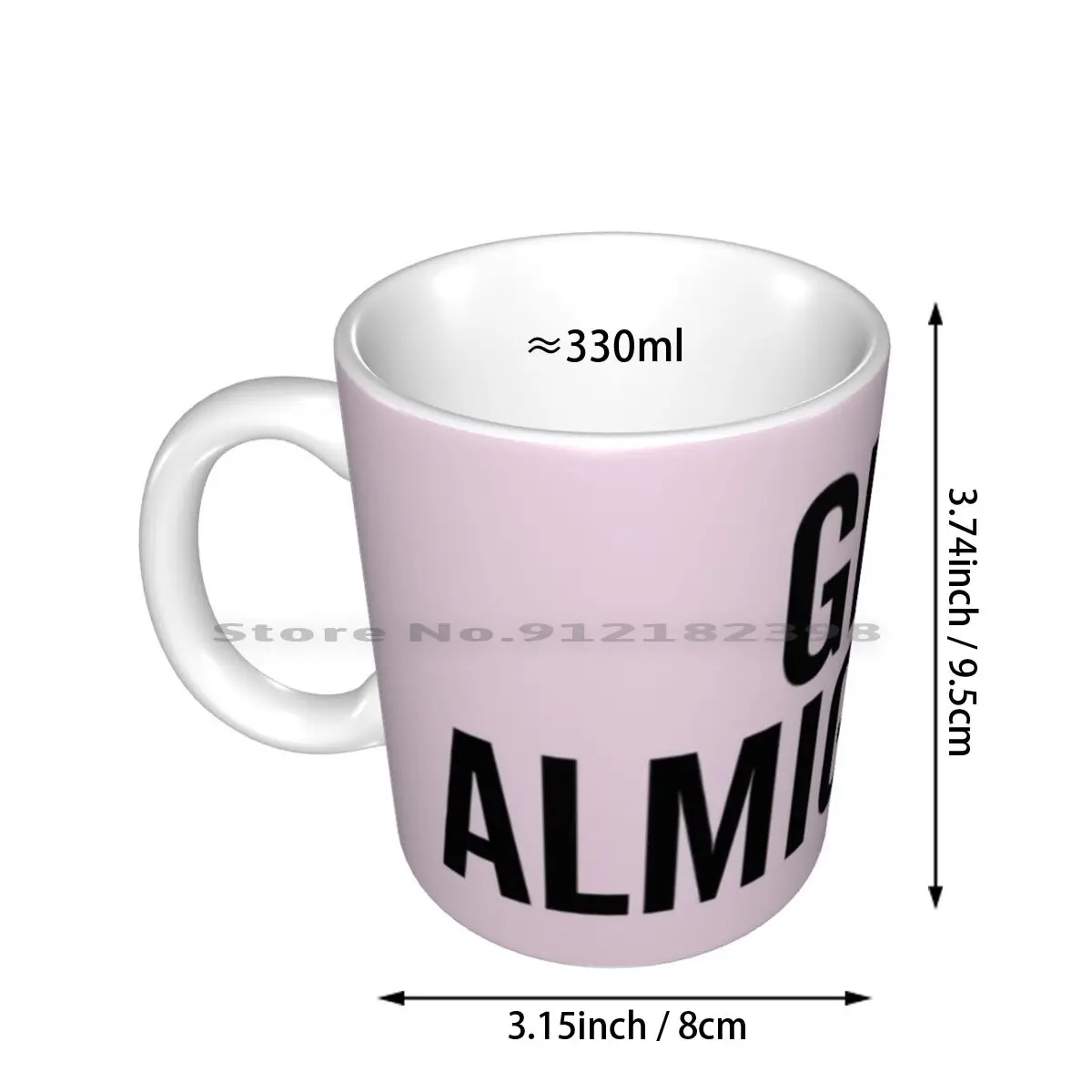 Girl Almigh-Tea Ceramic Mugs Coffee Cups Milk Tea Mug Girls Almighty Pun Tea Coffee Cup Cute Pink Funny Humor Internet Tumblr