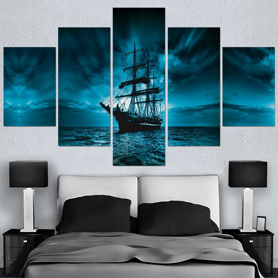 Modular Picture HD Printed Modern Painting Wall Art 5 Panel Pirate Ship Home Decoration Posters Framework Living Room On Canvas