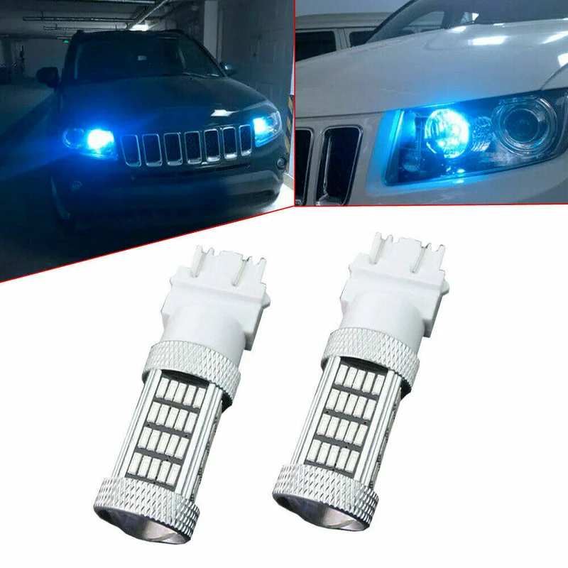2Pcs/Set Ultra Blue 3157 3457 4157 Car Truck DRL Daytime Running Lights 92-SMD LED Bulbs Car Auto Universal Accessories - view 4