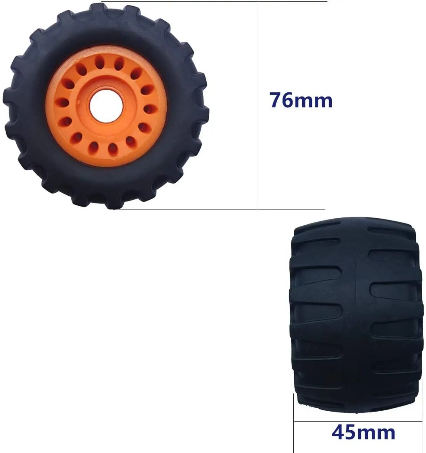 All Terrain Off Road Skateboard Longboard Wheels Set of 4 with Speed Bearing complete Rubber Wheels