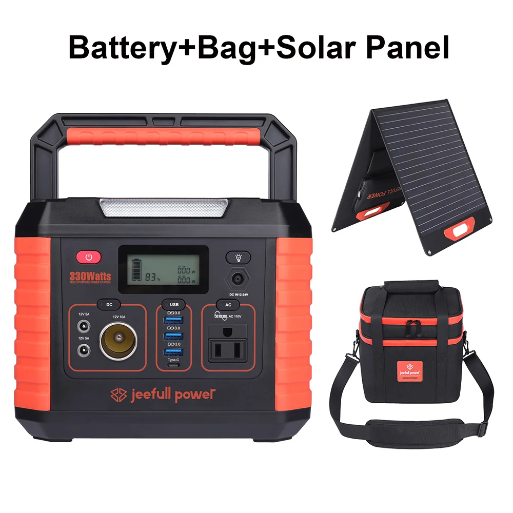 USA In Stock Portable Solar Generator 78000mAh Solar Energy Systems Outdoor Camping 300W Output Power Bank Portable PowerStatio