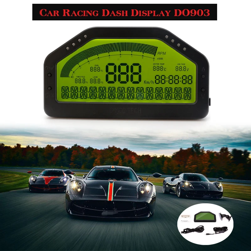 

Racing Dash Display OBD2 9000RPM 12V Universal LCD Digital Display Race Dash Living Waterproof Car Dash Racing Display DO903