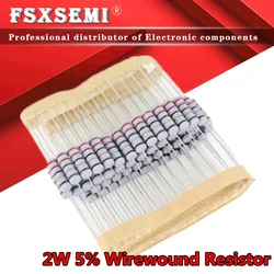 20szt 2W 5% Bezpiecznik rezystora drutowego 0.05R 0.1R 0.15R 1R 2.2R 4.7R 5.1R 10R 20R 22R 47R 51R 100R