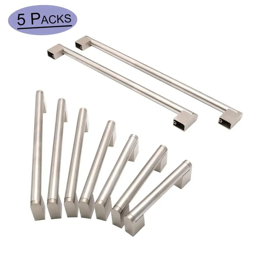 

Brushed Nickel Cabinet Door Handles Square Cabinet Knobs Kitchen Drawer Pulls Modern Cupboard Handles 5 PCS Stainless Steel