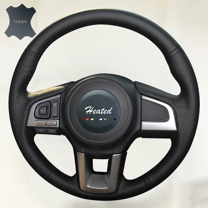 Nappa Leather Stitch Auto  Steering Wheel Cover for Subaru outback capa para volante braid on the Steering Wheel