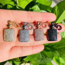 5pcs Fashion Perfume Bottle Charms for Women Bracelet Necklace Making Trendy Pendants Bling Zirconia Jewelry Accessory Wholesale