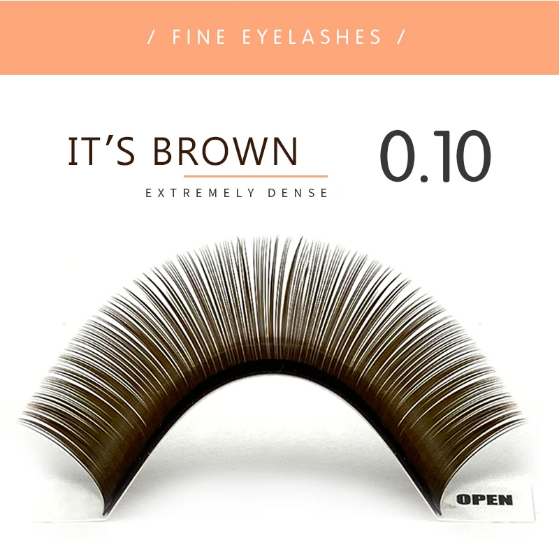 CrownLspatule-Extensions de Cils BCD 0.10 Brun Chocolat, 8-13mm, Taille Mixte, Style Janpanais