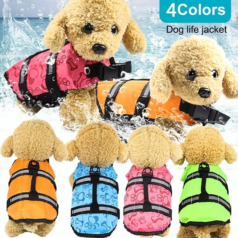 XS-XL Dog Life Jacket Pet Rescue Swimming Safety Clothes Vest For Small Medium Large Dogs Outdoor Float Doggy Life Jacket Vests