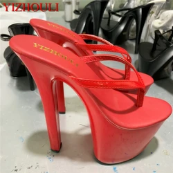 Sexy lacquered 15-17-20CM high heel sandals, 7 inch hand-made catwalk, high-heeled model sandals