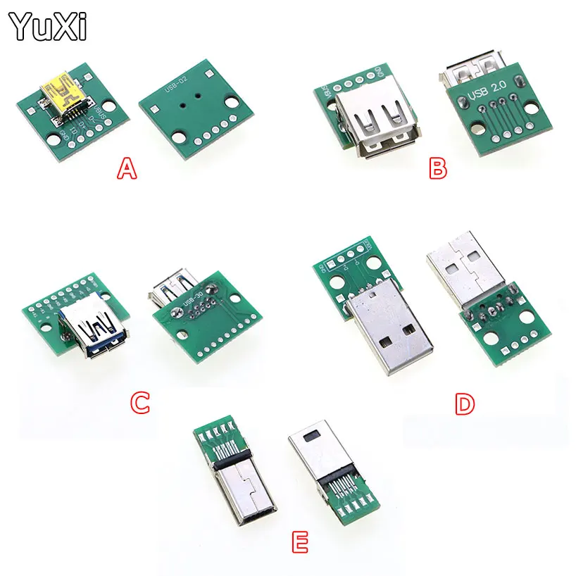 10er-Pack USB-A Buchse Breakout Board – USB Auf DIP 2,54 Mm, Female Typ A, 4 Pins, Für DIY & Steckbrett-Projekte
