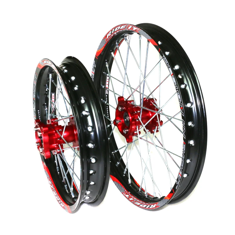 15mm Front 1.40-14 Rear 1.85-12 inch Alloy Wheel Rim with CNC Hub For KAYO HR-160cc TY150CC Dirt Pit bike 12/14 inch wheel