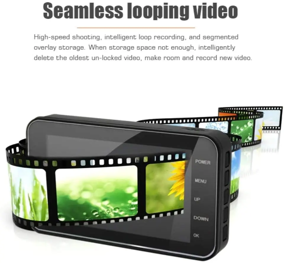 HD 1080P مقاوم للماء 4.0 بوصة دراجة نارية مسجل قيادة 140 درجة زاوية واسعة مع وظيفة واي فاي كاميرا دراجة نارية داش كام