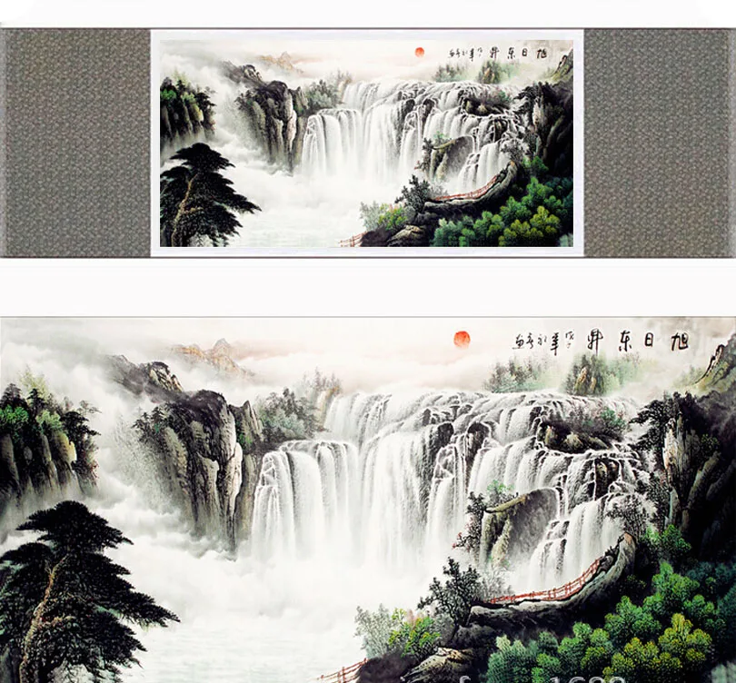 

landscape art painting Mountain and River art painting top quality silk scroll painting