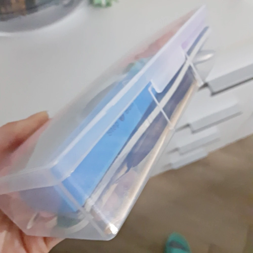 Nail Art Rectangle Plastic Transparent Storage Box Nail Rhinestone Files Container Case 190x70x39mm