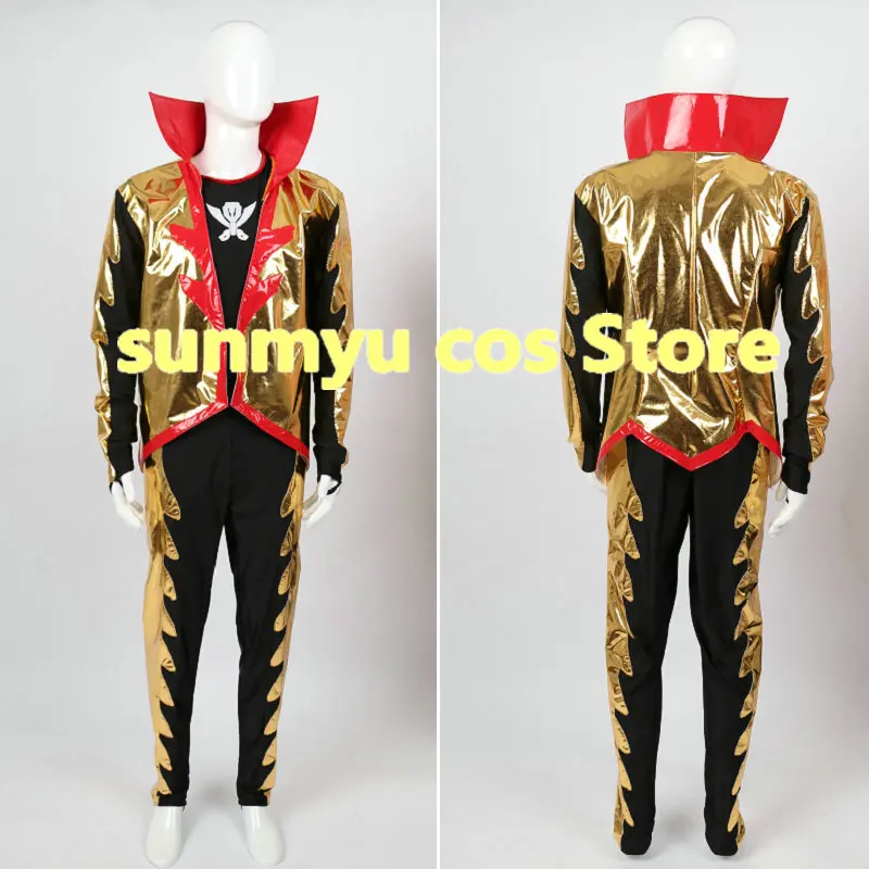 Kikai Sentai Zenkaiger TwoKaizer Zox Goldtsuiker Zokkusu Gorudotsuika Gold  bodysuit with inner hood gloves cosplay costume