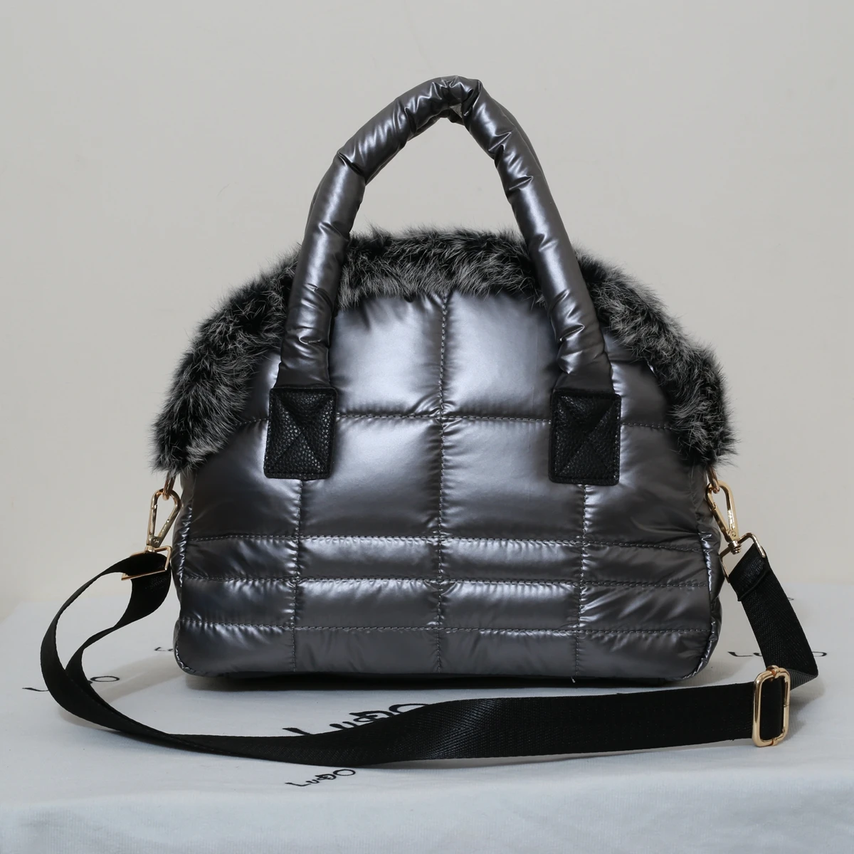 Sac à main en fourrure de lapin pour femme, sac à bandoulière initié, sac à main en coton Shell, espace chaud, marque de créateur, luxe, dames, hiver, nouveau