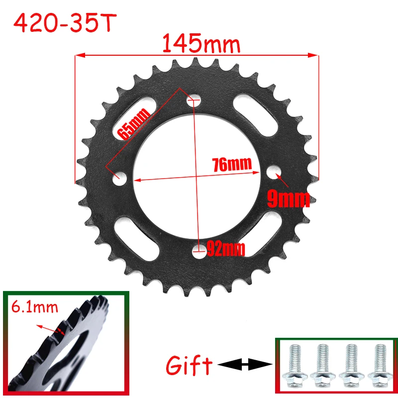 420/428 Chains 35T/37T/39T/41T/43T/45T Motorcycle Chain Sprockets Rear Back Sprocket Cog For 110cc 125cc 140cc Dirt Pit Bike