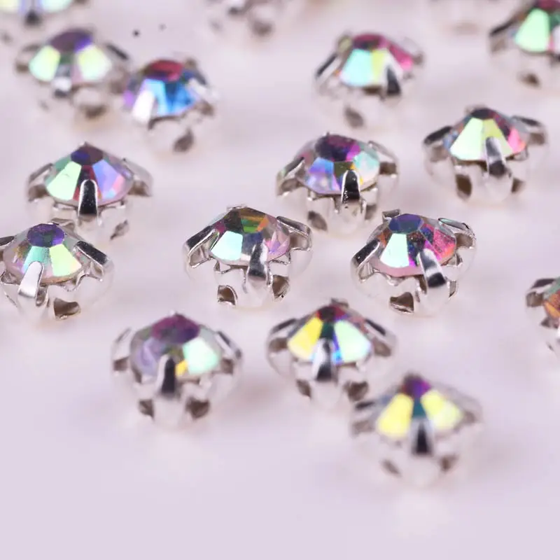 100 Pcs Shiny Crystal Rhinestones For Sewing Decor DIY Rhinestones Flatback Glass Strass Crystal For Wedding Dress Accessories