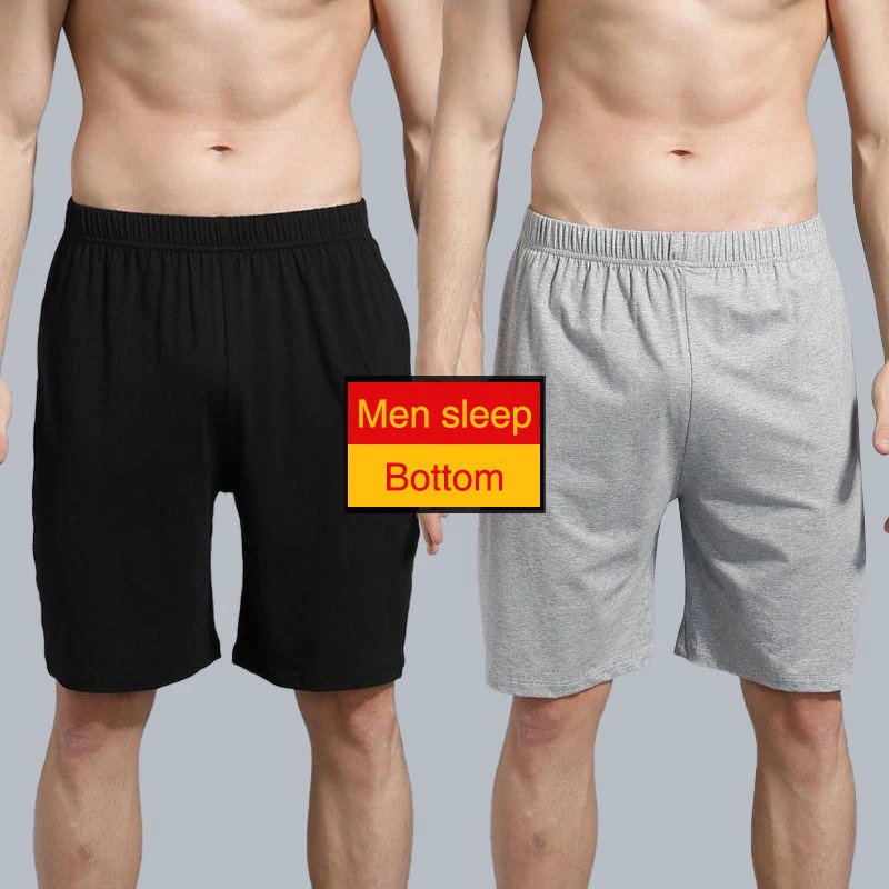 Casa pijama shorts homens sleepwear sexy elástico sono inferior algodão confortável respirável boxers casual masculino sólido cuecas