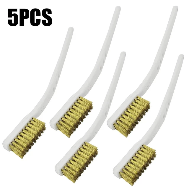 5 sztuk 175mm mosiężna szczotka druciana Mini farba odrdzewiacz szczotki druciane stalowe przemysłowe polerowanie metali zadziory szczotka do czyszczenia