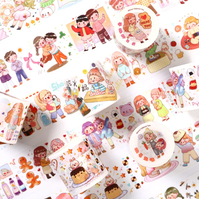 

Kawaii Chubby Girl Series Journal Washi Tape DIY Scrapbooking Sticker Label Cute Masking Tape School Office Supply 40mm*5m