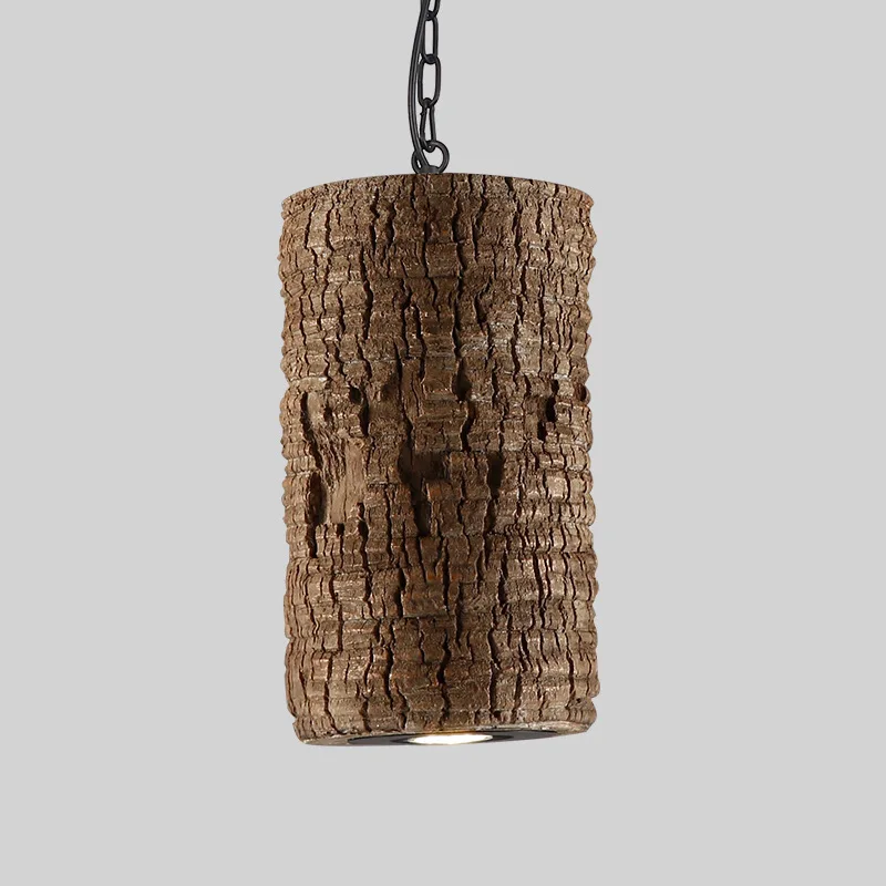 

Creative Imitation Wood Resin Craftsmanship Pendant Light Restaurant Coffee Shop Bar Lamp Hotel Garden Chain Branch a Chandelier