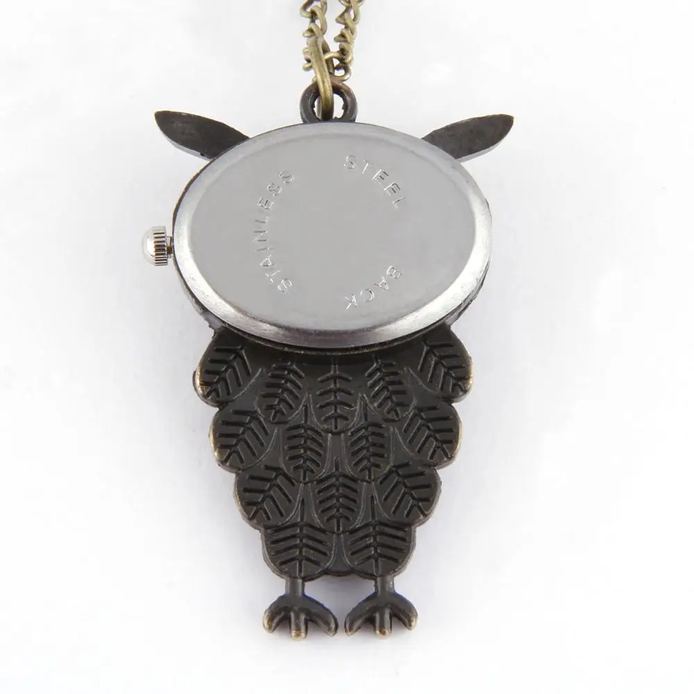 6029Jewelry retro court cute Korean version of the owl pocket watch necklace table fashion wall charts