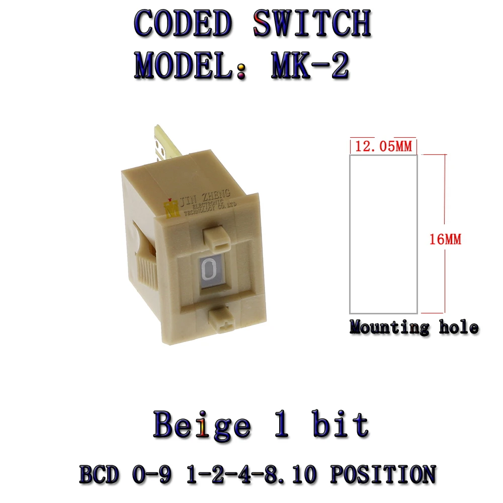 MK-2 BCD Code Binary Output Switches/ThumbwheelSwitches 8421C  terminal block 0-9 Digits Decimal Code Black Beige