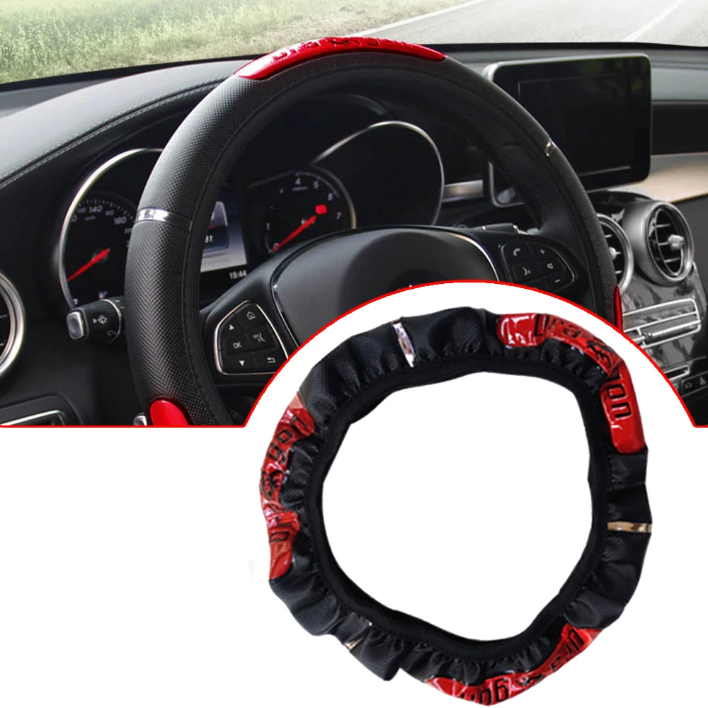 

15inch/38cm PU Leather Durable Car Auto Vehicle Steering Wheel Cover Anti-slip Protector Tuning Interior Accessories Universal