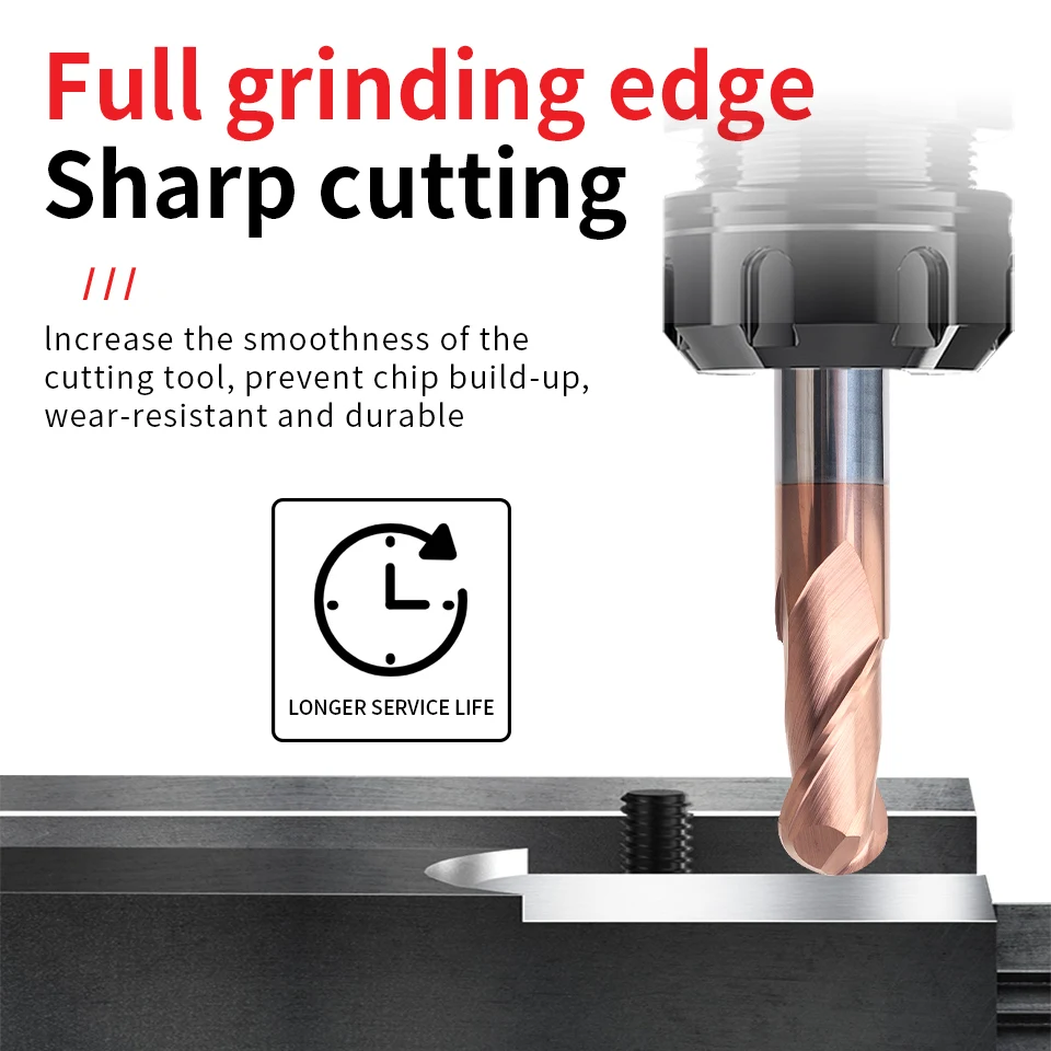 Imagem -04 - Purposes Carbide Milling Cutter Tungsten Aço Router Bit Cnc Ferramentas de Corte Ball Nose End Mills Flauta Morango Hrc55