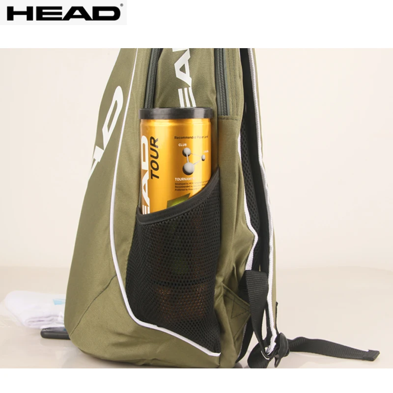 New HEAD Tennis Backpack Dark Green Men Women 2 Pack Head Tennis Racket Bag Professional Polyester PU Tenis De Padel Storage Bag