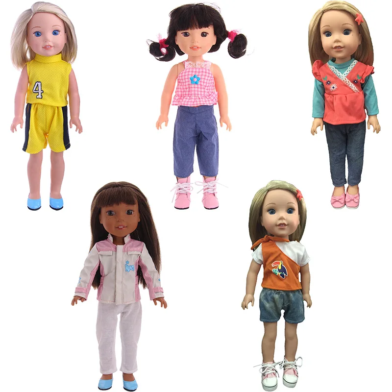 Luckdoll Cheap Pretty 9 Styles Doll Clothes Dress Suit Choose for 14.5 inch Wellie Wishers Doll and 14 Inch Doll and 1/6 Doll