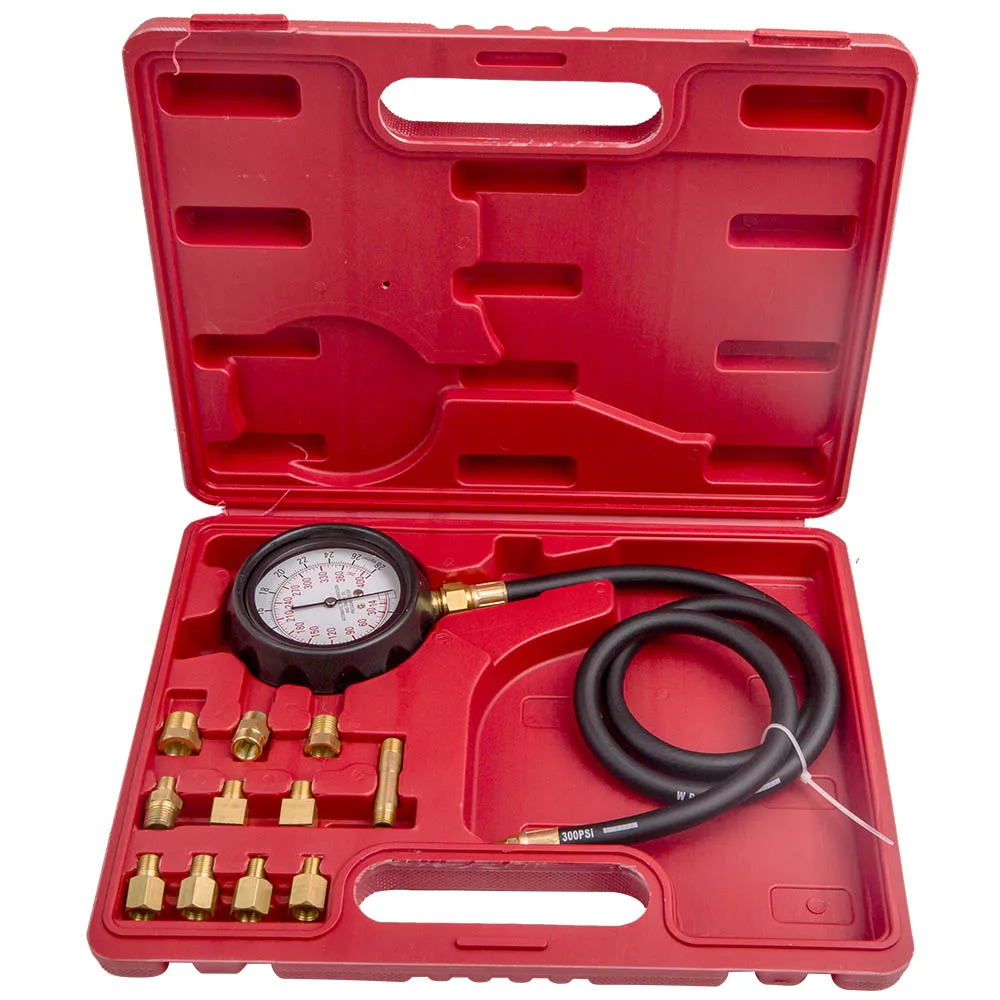 Engine Oil Pressure Gauge Tester Diagnostic Auto Trans Tube 500 PSI Set